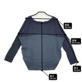 transit par such ウールシルク 切替 イタリア製 長袖Ｔシャツ カットソー ロンＴ ネイビー レディース トランジットパーサッチ【中古】6-1010M∞
