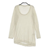transit par such ウールシルク イタリア製 シアー 長袖Ｔシャツ カットソー ロンＴ ベージュ レディース トランジットパーサッチ【中古】6-1010M∞