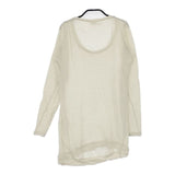 transit par such ウールシルク イタリア製 シアー 長袖Ｔシャツ カットソー ロンＴ ベージュ レディース トランジットパーサッチ【中古】6-1010M∞