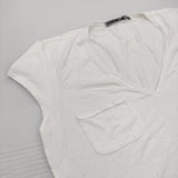 transit par such Y-O-240 サイズ1 イタリア製 レーヨン Vネック 半袖Ｔシャツ カットソー ホワイト レディース トランジットパーサッチ【中古】6-0531S♪
