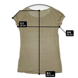 transit par such S-B-111 イタリア製 サイズ1 リネン レーヨン 半袖Ｔシャツ カットソー カーキ レディース トランジットパーサッチ【中古】6-0531S♪