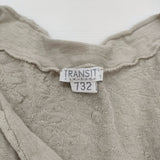 transit par such コットンリネンイタリア製 G-14-732 サイズ1 カットソー グレー レディース トランジットパーサッチ【中古】6-0717M♪
