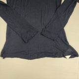 transit par such イタリア製 サイズ1 レーヨン シアー 長袖Ｔシャツ カットソー ロンＴ ネイビー レディース トランジットパーサッチ【中古】6-0906M∞