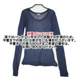 transit par such イタリア製 サイズ1 レーヨン シアー 長袖Ｔシャツ カットソー ロンＴ ネイビー レディース トランジットパーサッチ【中古】6-0906M∞