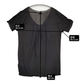 transit par such H-I-183 イタリア製 ヘンリーネック サイズ1 レーヨン 半袖Ｔシャツ カットソー ブラック レディース トランジットパーサッチ【中古】6-0531S♪