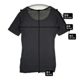 transit par such J-K-201 イタリア製 サイズ1 コットンリネン 半袖Ｔシャツ カットソー ブラック レディース トランジットパーサッチ【中古】6-0531S♪