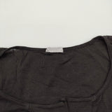 transit par such P-13-471 イタリア製 サイズ1 フレンチスリーブ コットン 半袖Ｔシャツ カットソー ブラック レディース トランジットパーサッチ【中古】6-0531S♪