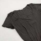 transit par such P-13-471 イタリア製 サイズ1 フレンチスリーブ コットン 半袖Ｔシャツ カットソー ブラック レディース トランジットパーサッチ【中古】6-0531S♪