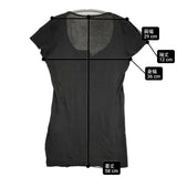 transit par such P-13-471 イタリア製 サイズ1 フレンチスリーブ コットン 半袖Ｔシャツ カットソー ブラック レディース トランジットパーサッチ【中古】6-0531S♪