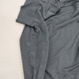 transit par such J-G-162 イタリア製 サイズ1 レーヨン 半袖Ｔシャツ カットソー ブルーグレー レディース トランジットパーサッチ【中古】6-0531S♪