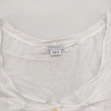 transit par such H-I-183 イタリア製 サイズ1 ヘンリーネック レーヨン 半袖Ｔシャツ カットソー ホワイト レディース トランジットパーサッチ【中古】6-0531S♪
