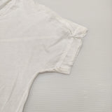 transit par such H-I-183 イタリア製 サイズ1 ヘンリーネック レーヨン 半袖Ｔシャツ カットソー ホワイト レディース トランジットパーサッチ【中古】6-0531S♪