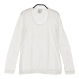 transit par such イタリア製 レーヨンストレッチ シアー サイズ1 長袖Ｔシャツ カットソー ロンＴ ホワイト レディース トランジットパーサッチ【中古】6-0906M∞