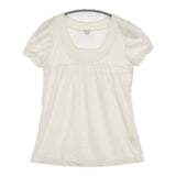 transit par such D-908BIS イタリア製 サイズ2 スクエアネック 半袖Ｔシャツ カットソー オフホワイト レディース トランジットパーサッチ【中古】6-0531S♪