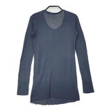 transit par such イタリア製 ヘンリーネック コットン シアー サイズ1 長袖Ｔシャツ カットソー ロンＴ ネイビー レディース トランジットパーサッチ【中古】6-0906M∞