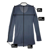 transit par such イタリア製 ヘンリーネック コットン シアー サイズ1 長袖Ｔシャツ カットソー ロンＴ ネイビー レディース トランジットパーサッチ【中古】6-0906M∞