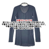 transit par such イタリア製 ヘンリーネック コットン シアー サイズ1 長袖Ｔシャツ カットソー ロンＴ ネイビー レディース トランジットパーサッチ【中古】6-0906M∞