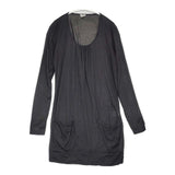 transit par such イタリア製 レーヨンストレッチ サイズ1 長袖Ｔシャツ カットソー ロンＴ ブラック レディース トランジットパーサッチ【中古】6-0906M∞