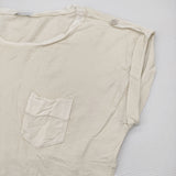 transit par such Q-F-152 イタリア製 サイズ1 コットン フレンチスリーブ 半袖Ｔシャツ カットソー アイボリー レディース トランジットパーサッチ【中古】6-0531S♪