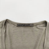 transit par such Y-O-240 サイズ1 イタリア製 レーヨン Vネック 半袖Ｔシャツ カットソー グレー レディース トランジットパーサッチ【中古】6-0531S♪