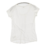 transit par such E-M-224 イタリア製 ギャザー サイズ2 半袖Ｔシャツ カットソー ホワイト レディース トランジットパーサッチ【中古】6-0531S♪