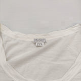 transit par such E-M-224 イタリア製 ギャザー サイズ2 半袖Ｔシャツ カットソー ホワイト レディース トランジットパーサッチ【中古】6-0531S♪