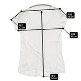 transit par such E-M-224 イタリア製 ギャザー サイズ2 半袖Ｔシャツ カットソー ホワイト レディース トランジットパーサッチ【中古】6-0531S♪