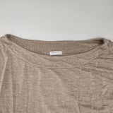 transit par such イタリア製 サイズ1 リネンレーヨン 長袖Ｔシャツ カットソー ロンＴ グレージュ レディース トランジットパーサッチ【中古】6-0906M∞