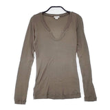 transit par such イタリア製 サイズ1 コットンナイロン 長袖Ｔシャツ カットソー ロンＴ グレー レディース トランジットパーサッチ【中古】6-0906M∞