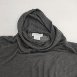 transit par such イタリア製 ハイネック レーヨン シアー 長袖Ｔシャツ カットソー ロンＴ グレー レディース トランジットパーサッチ【中古】6-1010M∞