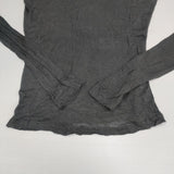 transit par such イタリア製 ハイネック レーヨン シアー 長袖Ｔシャツ カットソー ロンＴ グレー レディース トランジットパーサッチ【中古】6-1010M∞