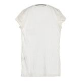 transit par such F-B-110 イタリア製 サイズ1 Vネック リネンコットン 半袖Ｔシャツ カットソー ホワイト レディース トランジットパーサッチ【中古】6-0531S♪