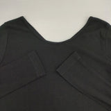 MAXOU 未使用品 コットン サイズ2 日本製 製品洗い 長袖Ｔシャツ カットソー ロンＴ ブラック レディース マクゾゥ【中古】6-0906M∞