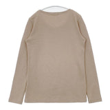 MAXOU 日本製 サイズ2 起毛リブ 長袖Ｔシャツ カットソー ロンＴ ベージュ レディース マクゾゥ【中古】6-0906M∞