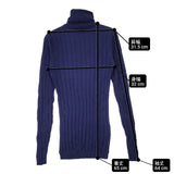 BEATING HEART シルク カシミヤ ハイネック セーター ニット ネイビー レディース ビーティングハート【中古】6-1010T∞