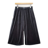 mizuiro-ind ポリエステルストレッチ ベロア ワイド パンツ ブラック レディース ミズイロインド【中古】6-1010T∞