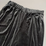 mizuiro-ind ポリエステルストレッチ ベロア ワイド パンツ ブラック レディース ミズイロインド【中古】6-1010T∞