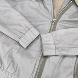 3.1 phillip lim ラムレザー レイヤード風 ライダース サイズ0 ジャケット ベージュ グレー レディース スリーワンフィリップリム【中古】6-0618G◎