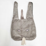 mina perhonen usa bag ウサバッグ 大 コットン pa9274 ベロア トートバッグ グレー レディース ミナペルホネン【中古】6-0708G◎