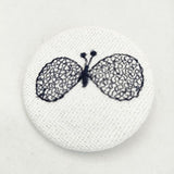 mina perhonen choucho サンキューベリーバッジ 刺繍 ブローチ ホワイト レディース ミナペルホネン【中古】6-0628G∞