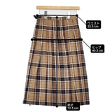 O'NEIL OF DUBLIN キルト 巻き ラップ ウール GB10 ロングスカート ベージュ ブラック レディース オニールオブダブリン【中古】6-1010T∞