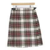 O'NEIL OF DUBLIN 未使用品 MIDI KILT キルト 巻き ラップ ウール GB12 ロングスカート オフホワイト ワインレッド レディース オニールオブダブリン【中古】6-1010T∞