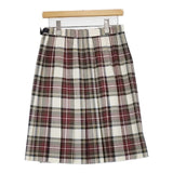 O'NEIL OF DUBLIN 未使用品 MIDI KILT キルト 巻き ラップ ウール GB12 ロングスカート オフホワイト ワインレッド レディース オニールオブダブリン【中古】6-1010T∞