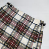 O'NEIL OF DUBLIN 未使用品 MIDI KILT キルト 巻き ラップ ウール GB12 ロングスカート オフホワイト ワインレッド レディース オニールオブダブリン【中古】6-1010T∞