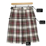 O'NEIL OF DUBLIN 未使用品 MIDI KILT キルト 巻き ラップ ウール GB12 ロングスカート オフホワイト ワインレッド レディース オニールオブダブリン【中古】6-1010T∞