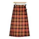 O'NEIL OF DUBLIN MALLEEK WAY ロング キルトスカート 定価29700円 GB10 ロングスカート オレンジ ブラック レディース オニールオブダブリン【中古】6-1009T♪