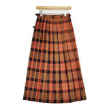 O'NEIL OF DUBLIN MALLEEK WAY ロング キルトスカート 定価29700円 GB10 ロングスカート オレンジ ブラック レディース オニールオブダブリン【中古】6-1009T♪