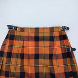 O'NEIL OF DUBLIN MALLEEK WAY ロング キルトスカート 定価29700円 GB10 ロングスカート オレンジ ブラック レディース オニールオブダブリン【中古】6-1009T♪