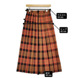 O'NEIL OF DUBLIN MALLEEK WAY ロング キルトスカート 定価29700円 GB10 ロングスカート オレンジ ブラック レディース オニールオブダブリン【中古】6-1009T♪