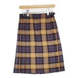 O'NEIL OF DUBLIN キルト チェック 巻き ラップ ウール GB10 スカート ベージュ パープル レディース オニールオブダブリン【中古】6-1010T∞